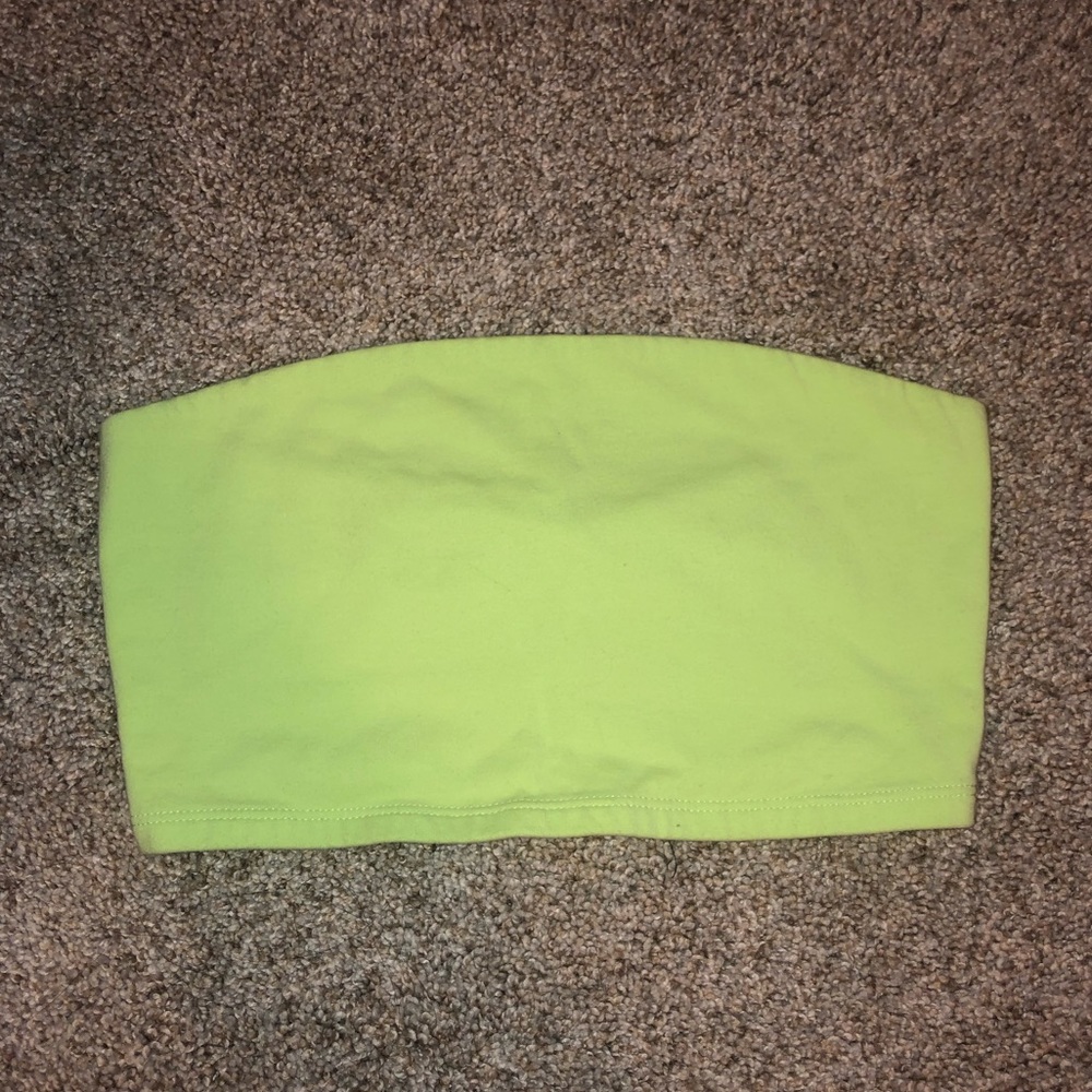 neon green crop bandeau top